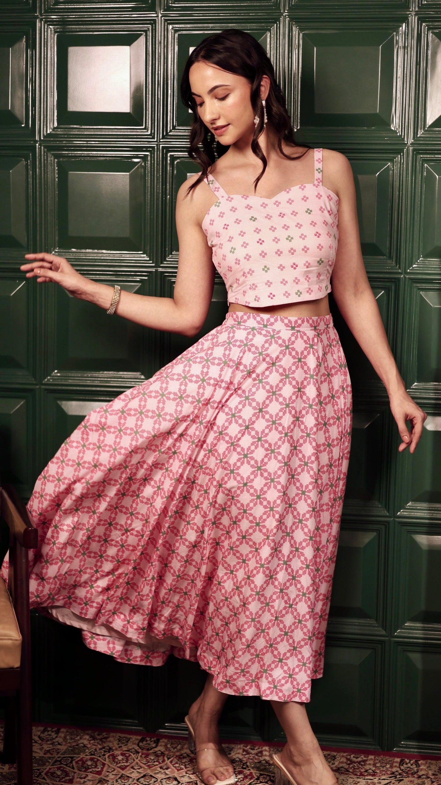 Aurora Blush Pink Skirt Set (Set of 2)