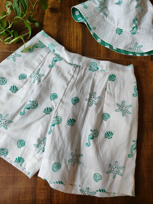 Sea Treasures Shorts - Aqua
