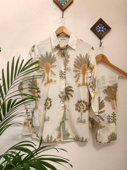 Exotic Cream Palm Coord Set
