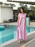 Bubblegum Stripes Long Dress