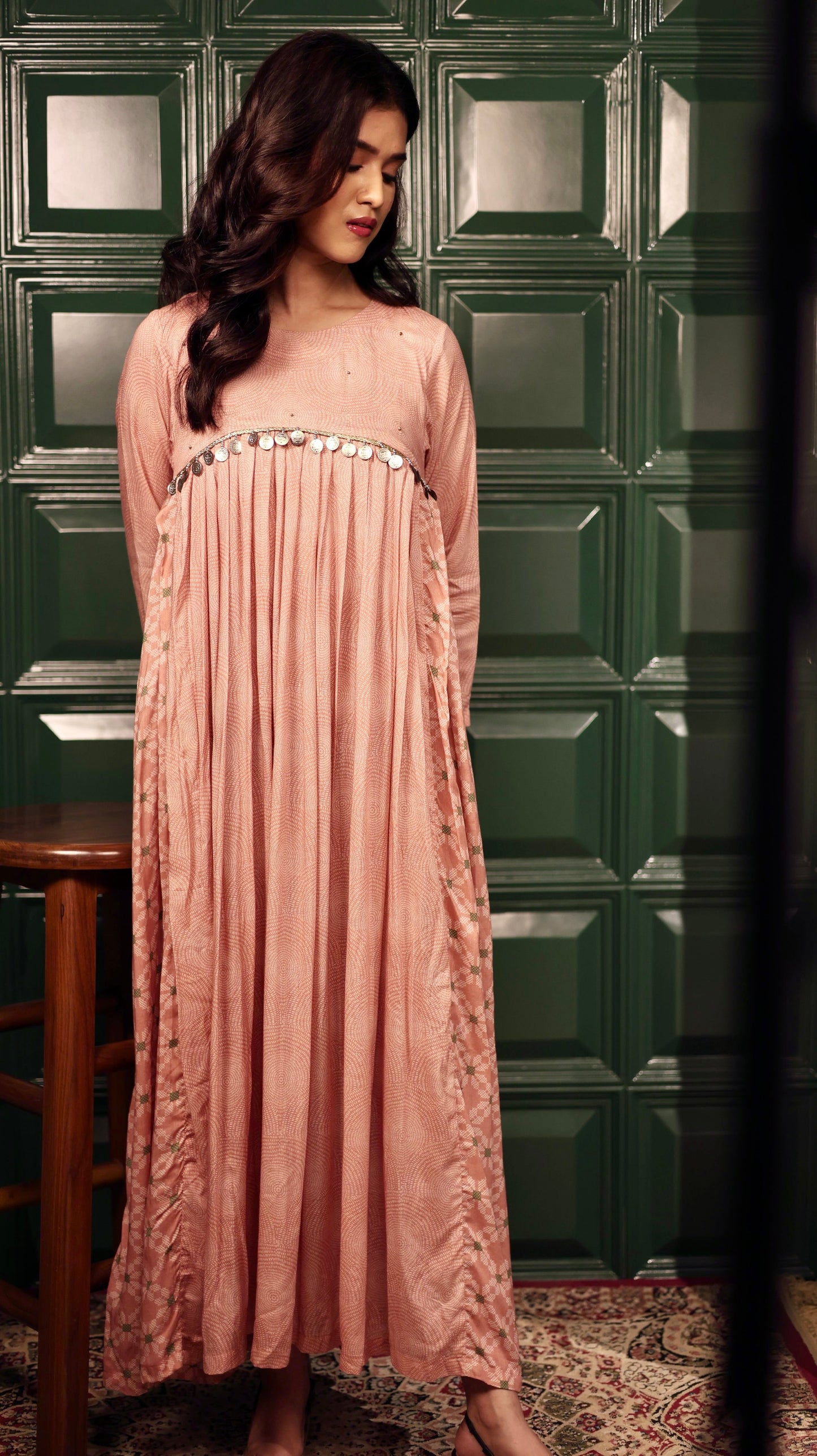 Stardust Mocha Pleated Dress