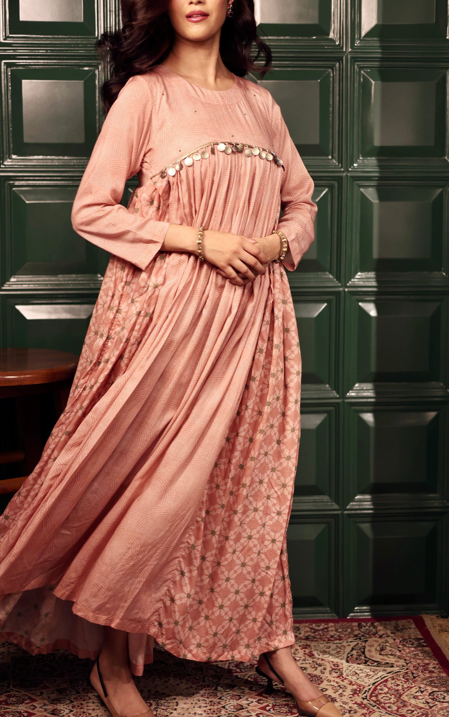 Stardust Mocha Pleated Dress