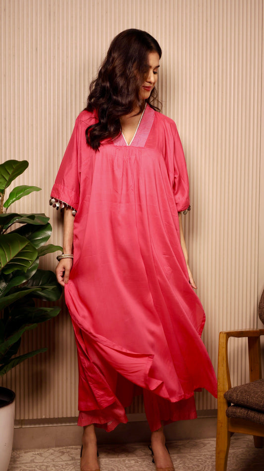 Hot Pink Boho Kaftan Set