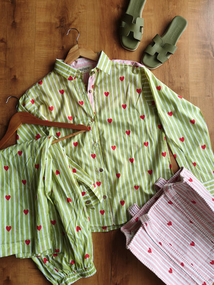 Heartbeat Mint and Pink Coord Set