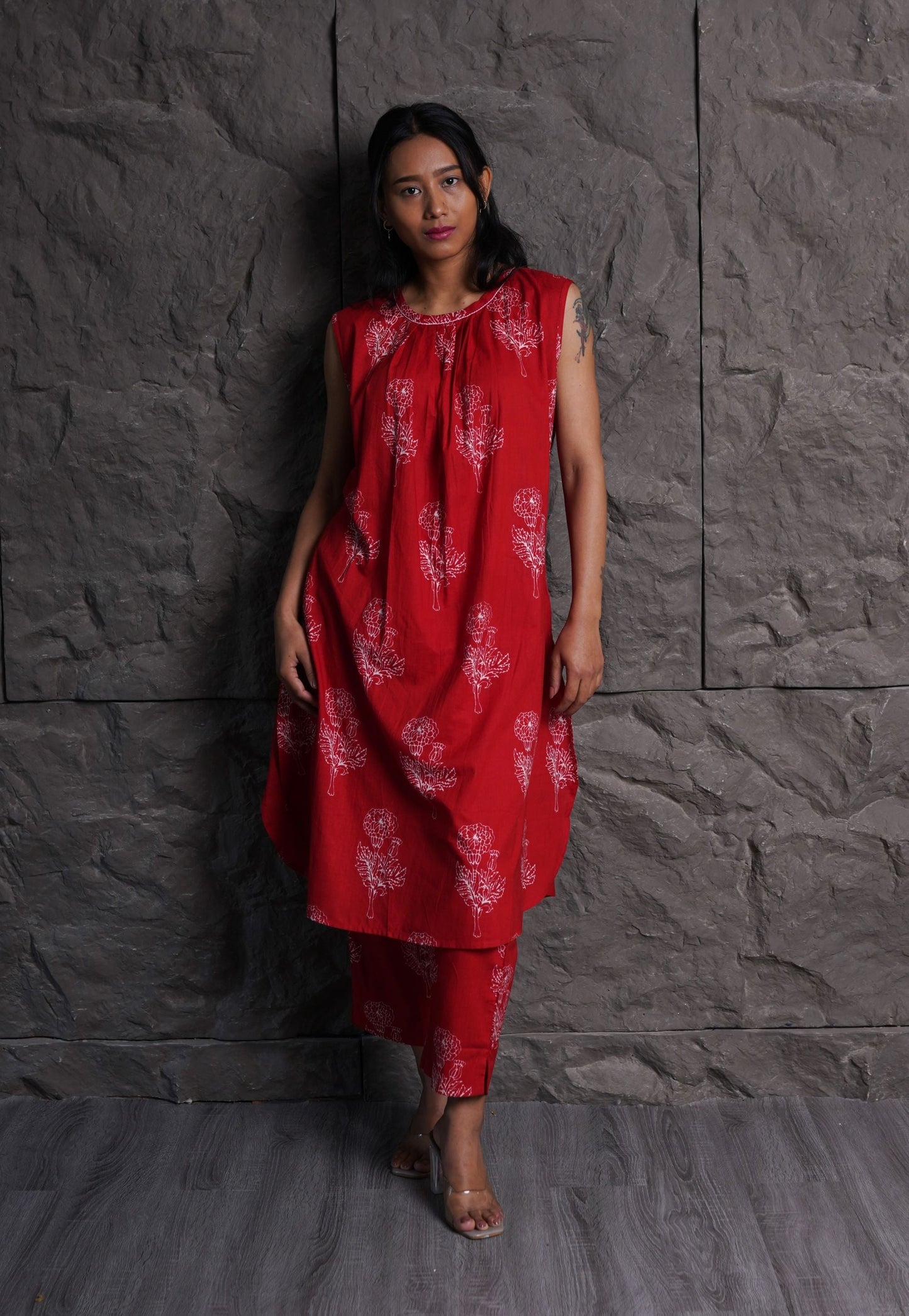 Rose Noir Red Kurta Coord Set (Set of 2)