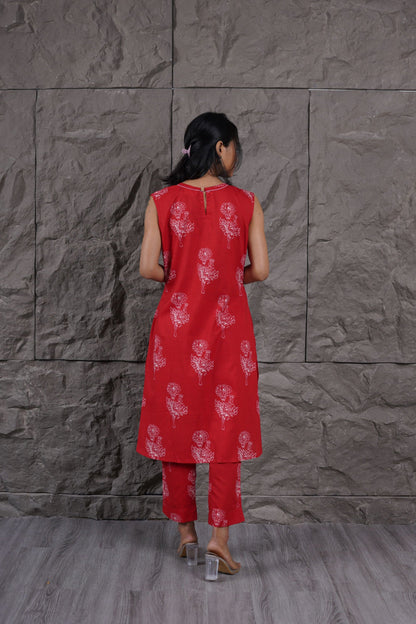 Rose Noir Red Kurta Coord Set (Set of 2)