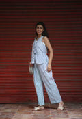 Handblock Blue Stripes Coord Set