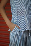 Handblock Blue Stripes Coord Set
