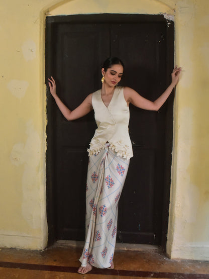 Vani Modal Applique Vest Skirt Set